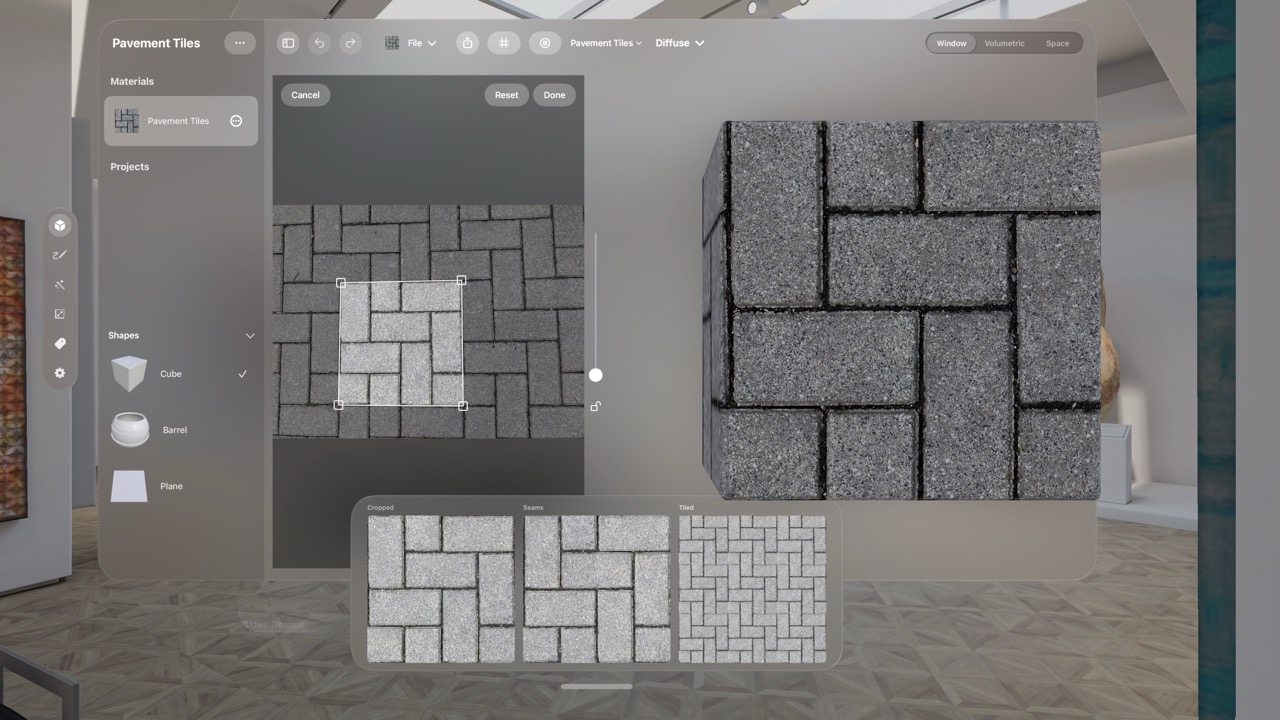 Crop and filter interface